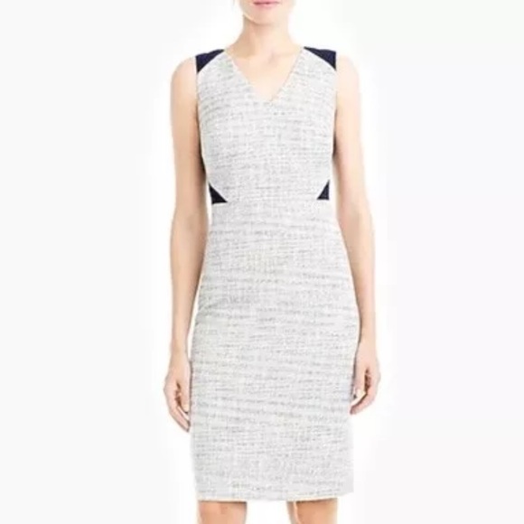 J Crew Tweed Eyelet Sheath Dress Size 12 Business casual preppy Work office - Picture 2 of 9